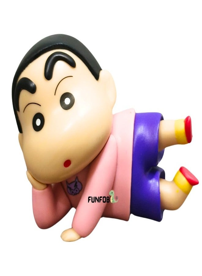 FUNFOB Shinchan Action Figure Length - 10CM Figurine Cartoon Figures Toys for Boys & Girls PVC Multicolour | Shin Pose Red - Image 1
